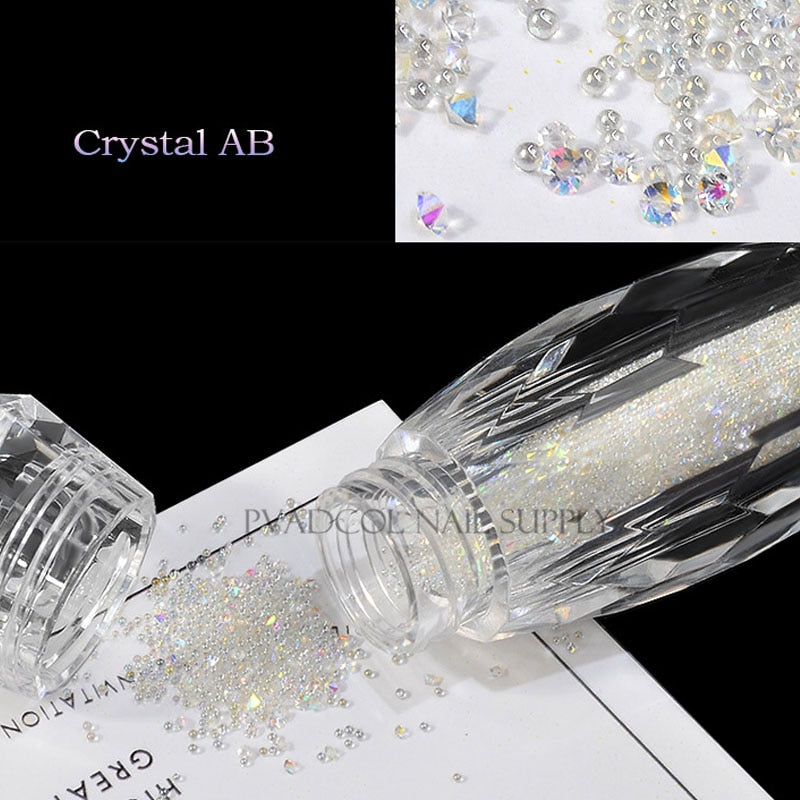 Glitter Pixie Nails Crystal Micro Beads Multicolor