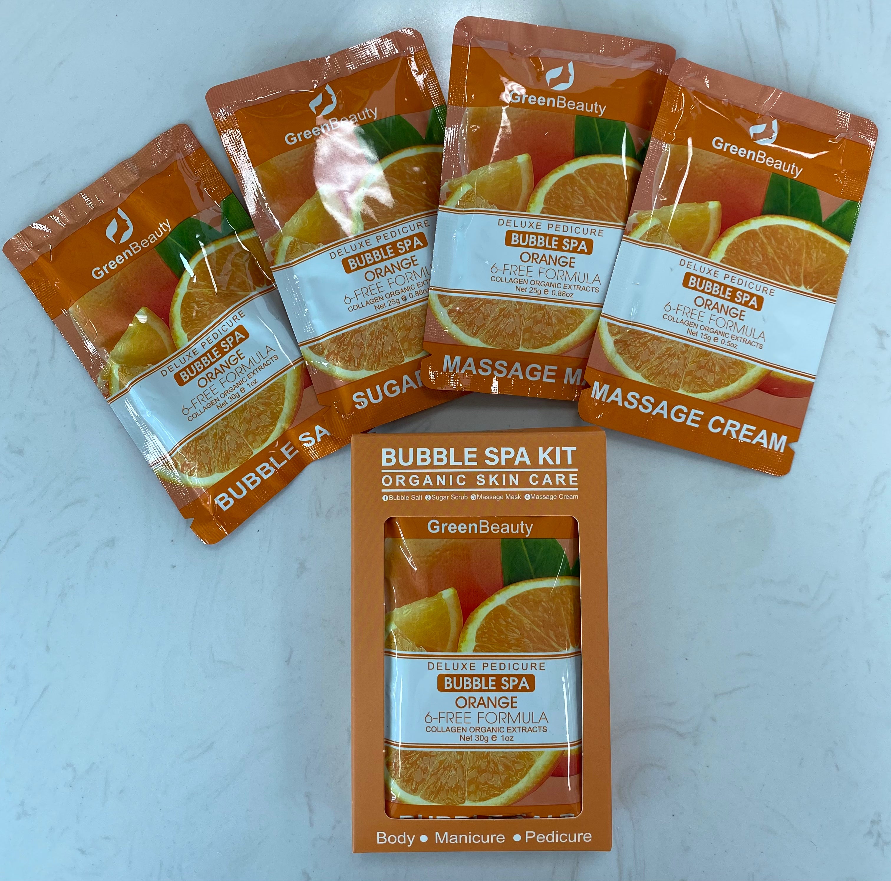 GreenBeauty Spa Bubble 4 In 1 - Orange - Case of 50 Kits